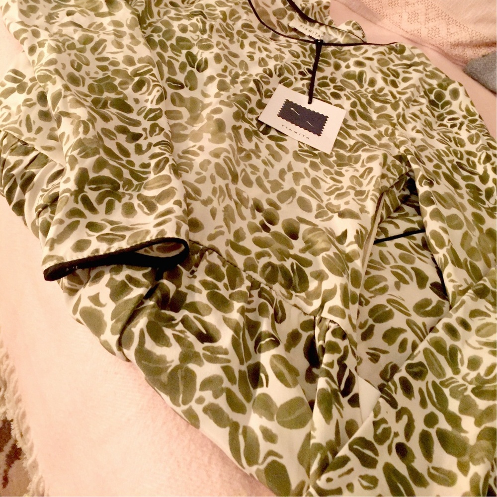 NWT Piamita 100% Silk Long Sleeve Patterned Dress - Picture 7 of 7